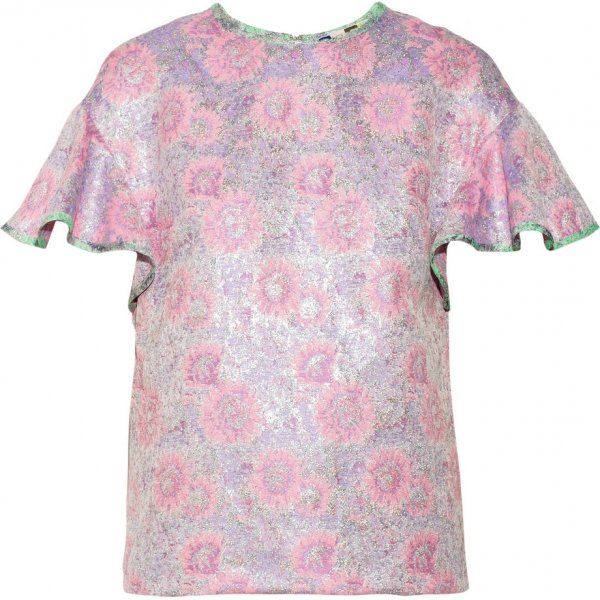 MSGM Metallic Floral Top