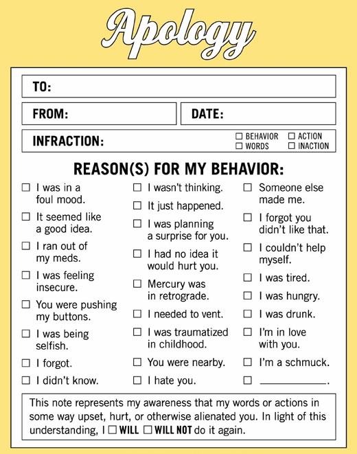 Create an Apology Ticket