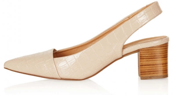 Nude Slingback Court Shoes