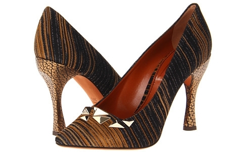 Missoni Stripe Pattern Pointed Pumps with Studs