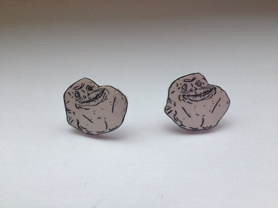 Forever Alone Earrings by Rocketships and Radios