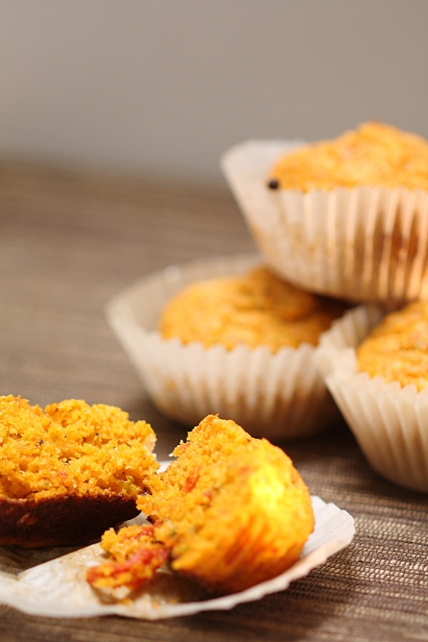 Garlic and Sun Dried Tomato Corn Muffin