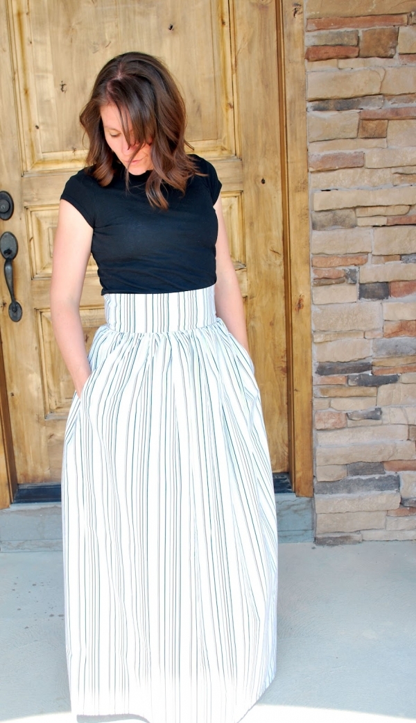 diy high waisted maxi skirt