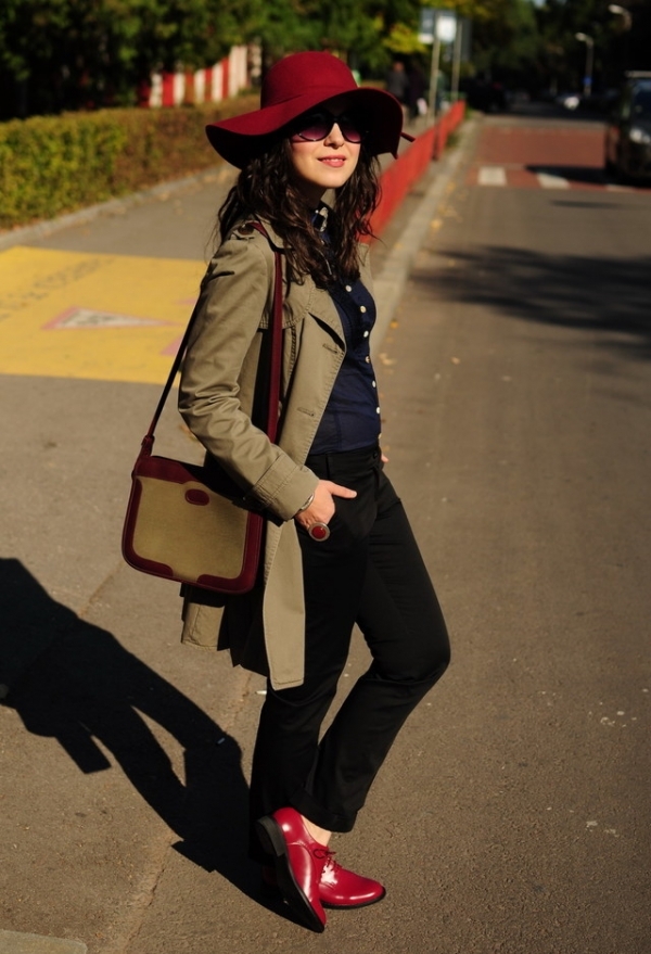 Trench Coat and Red Accessories