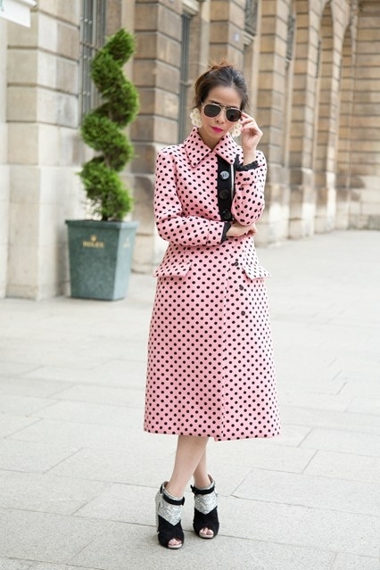 Polka Dot Pink Coat