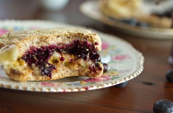 English Muffin with Blueberry Jam