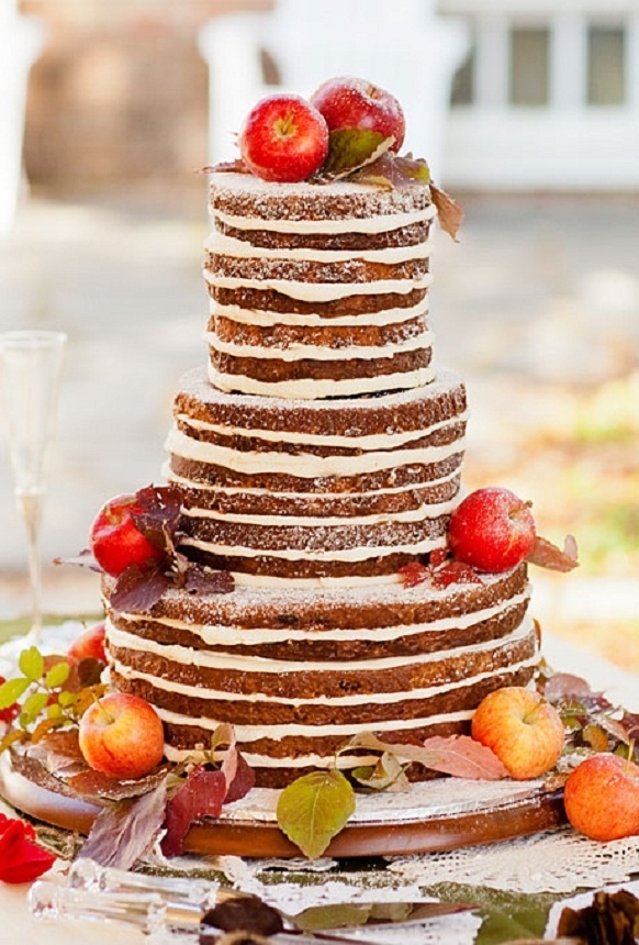 Apple Picking Rustic Wedding Cake