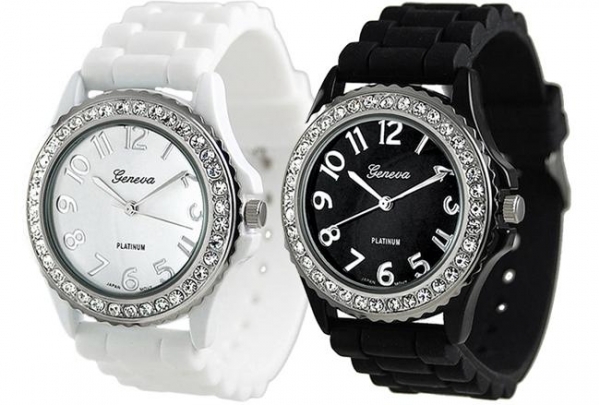 Geneva Rhinestone Accented Watch Set