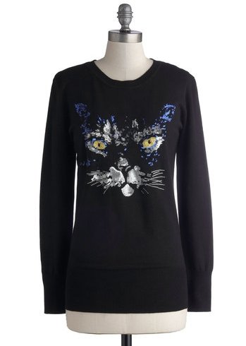 Cat Print Sweater