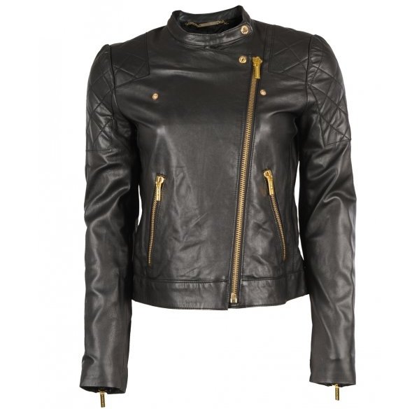 Michael Kors Black Quilted Leather Jacket