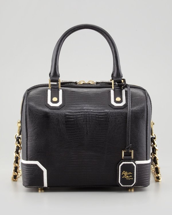 Alice + Olivia, Olivia Lizard Embossed Leather Bag