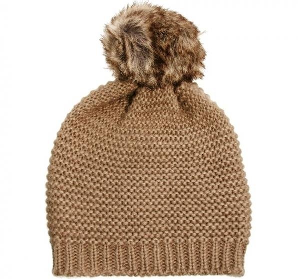 Faux Fur Pom Pom Beanie