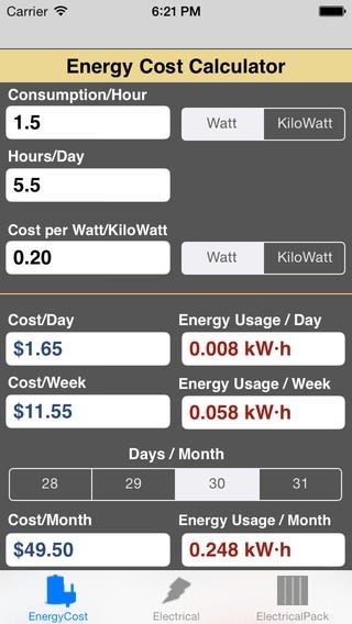 Energy Cost Calculator