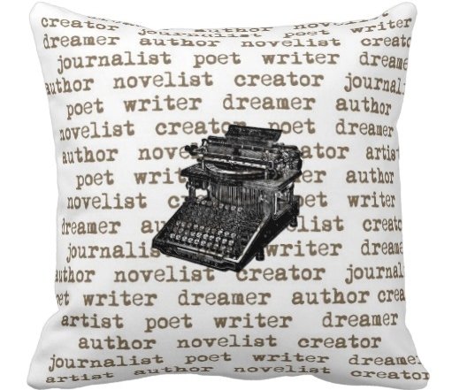 Writer Creator Vintage Typewriter Pillow