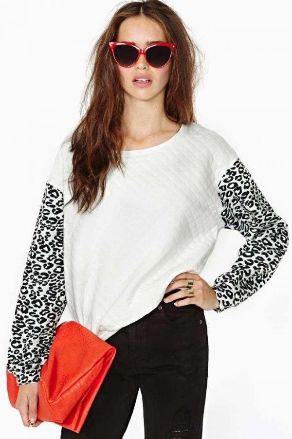 Nasty Gal – Wild Light Quilted Sweatshirt