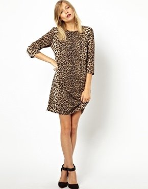 ASOS Shift Dress in Animal Print