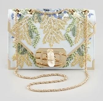 Valentina Floral Embroidered Envelope Clutch Bag