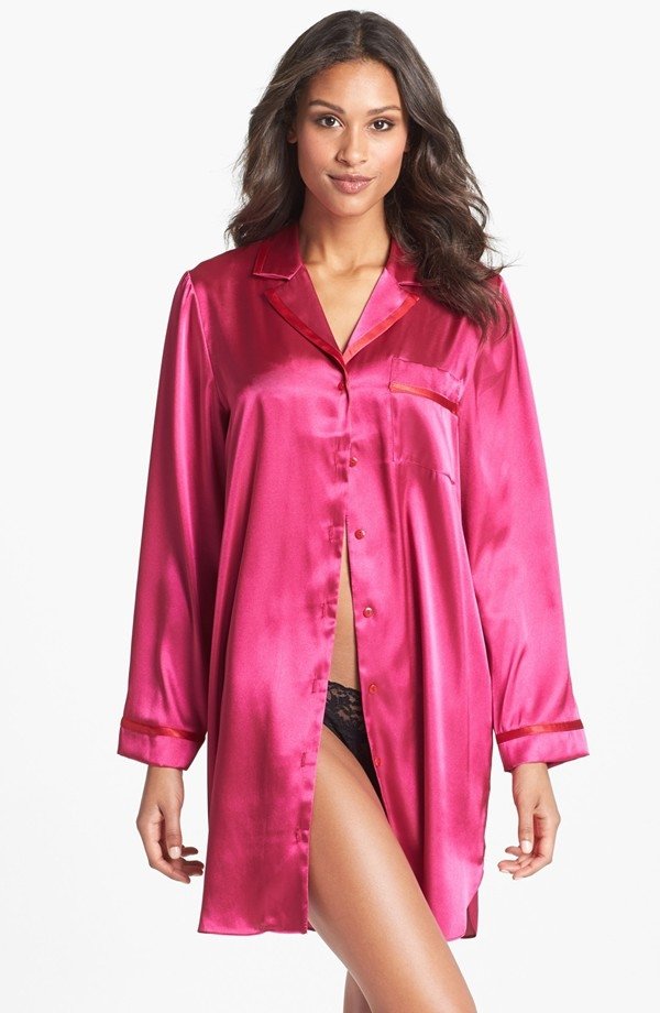 Silk Button up Sleep Shirt