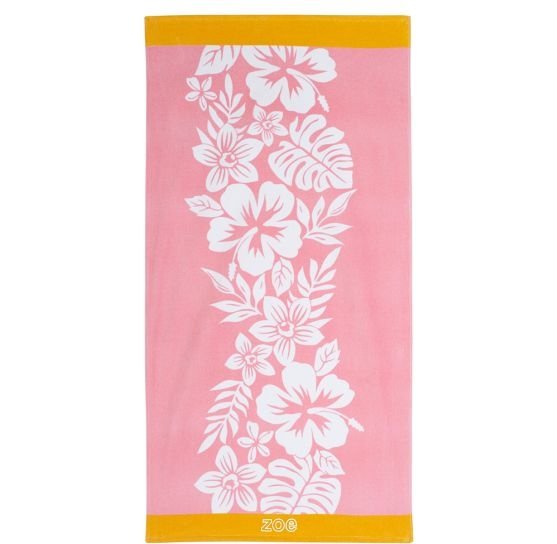 Hibiscus Pink Beach Towel