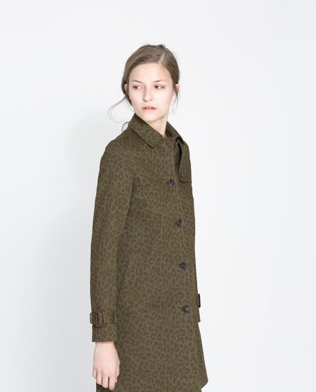 Zara Printed Cotton Trench Coat