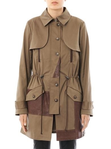 Thakoon Addition Leather Panel Trench Coat