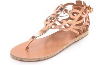 Ancient Greek Sandals Medea Metallic Flat Sandals