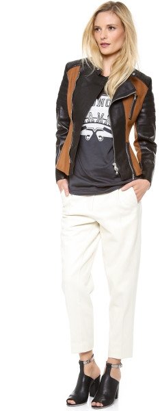 3.1 Phillip Lim Felt Peplum Moto Jacket