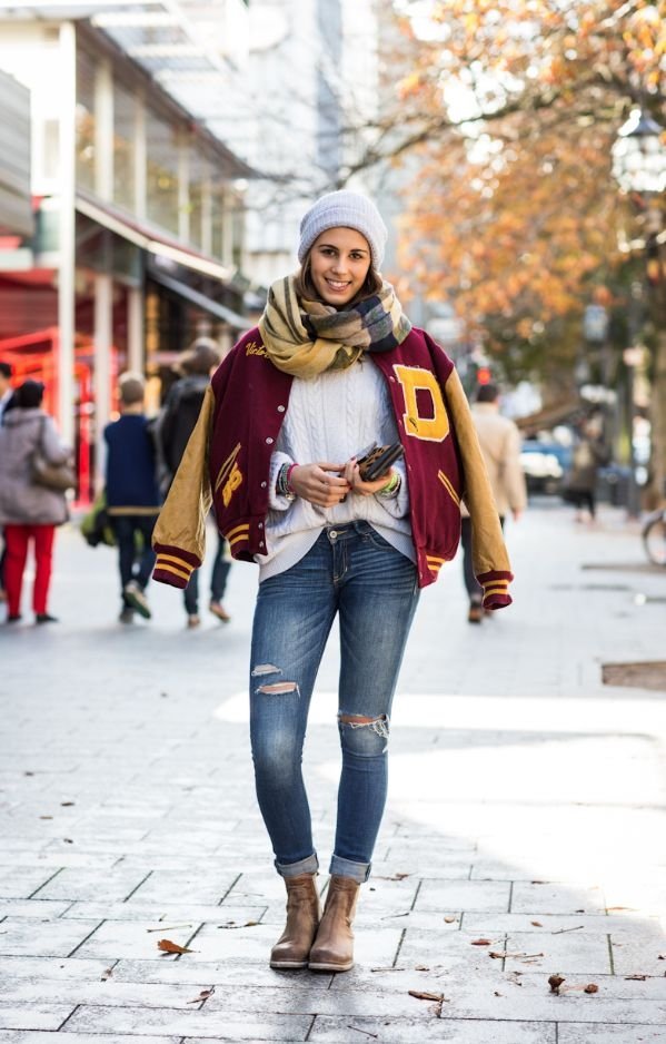 The Varsity Jacket Has Become A Street Style Fashion Essential