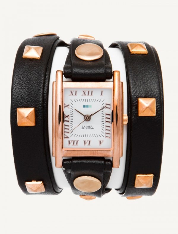 La Mer Collections Pyramid Stud Wrap Watch