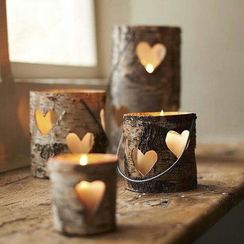 Log Candle Holders