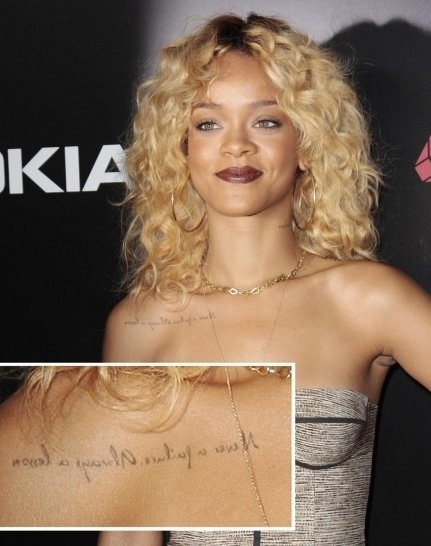 Rihanna’s Mirrored Tattoo