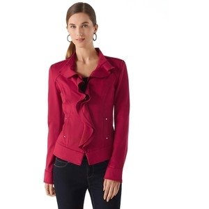 Ruffled Cardinal Ponte Jacket