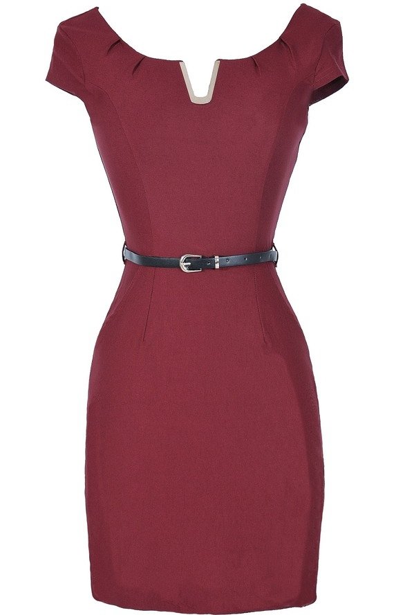 V for Victory Belted Pencil Dress