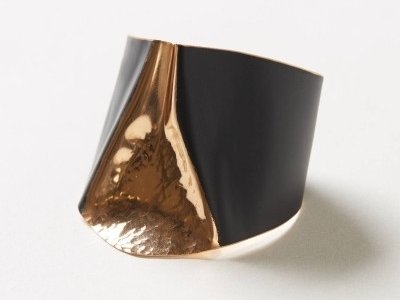 Anthropologie Golden Pleat Cuff