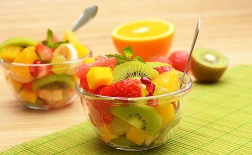 Kiwi Fruit, Mango, and Papaya Fruit Salad