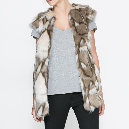 Zara Long Fur Waistcoat