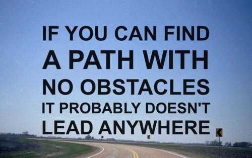 “if You Find a Path with No Obstacles, It Probably Doesn't Lead Anywhere.” - Frank a. Clark