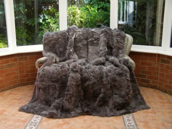 Fur and Brocade Throw