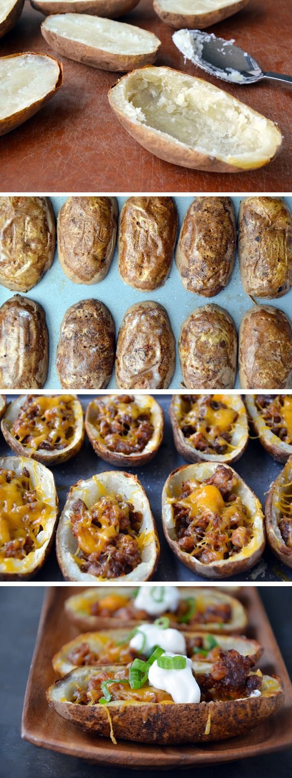 Chorizo and Cheddar Potato Skins