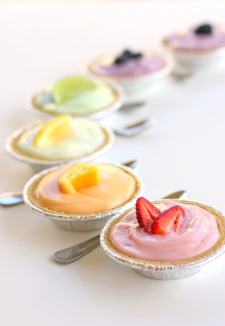 Spring Rainbow Yogurt Tartlets