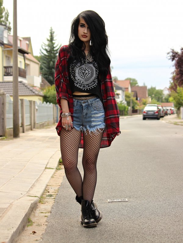 fishnets and combat boots