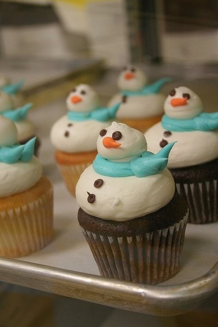 Cupcakes muñeco de nieve