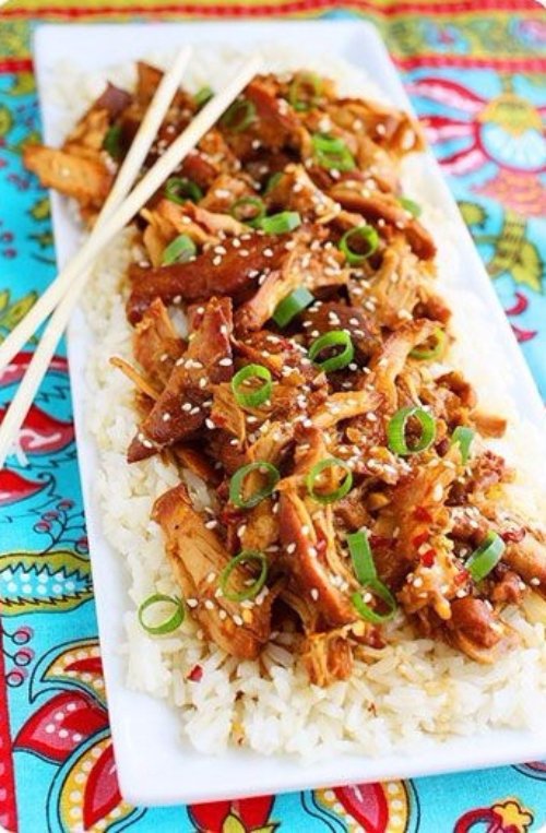 Sesame Chicken over Steamed Rice