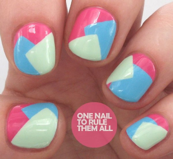 Geometric Nails in Fun Colors