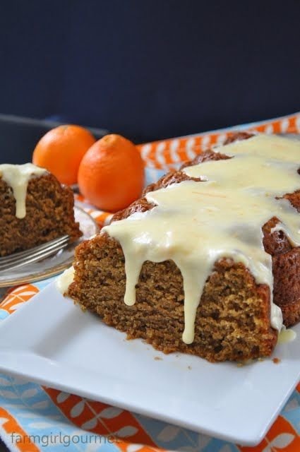 Butternut Squash Olive Oil Cake with Clementine Glaze