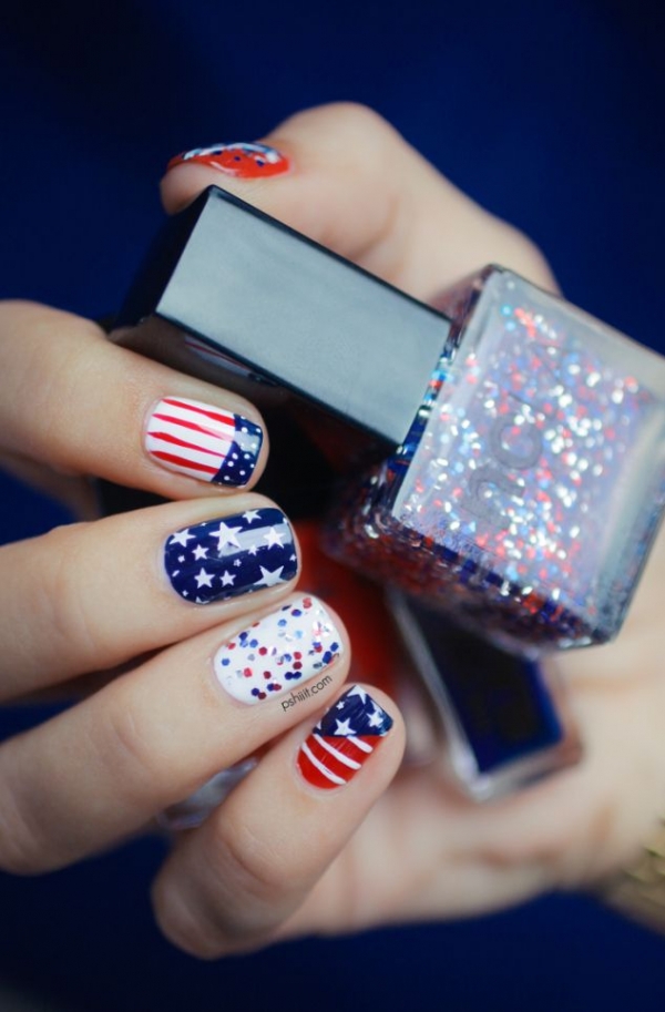 Blue with White Stars, Red Stripes and Dots