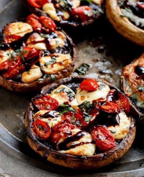 Caprese Stuffed Garlic Butter Portobellos