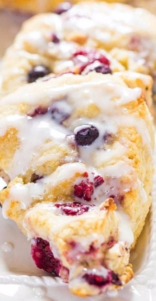 Glazed Mixed Berry Scones