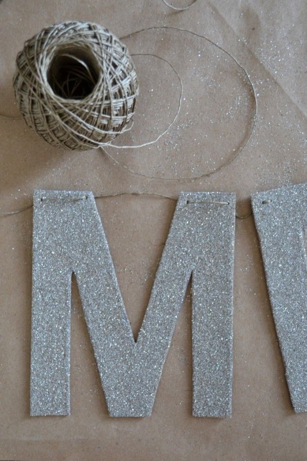 DIY Glitter Letter Banner