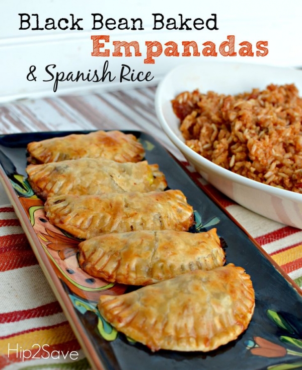 Black Bean Baked Empanadas & Spanish Rice